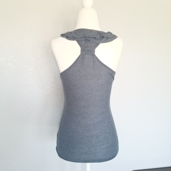 Edge Charcoal Zipper and Ruffled Tank Top M - Picture 4 of 6